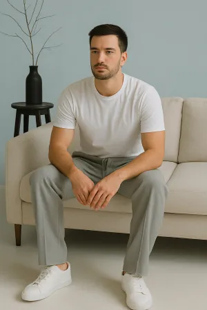 Silver Drift Relax Fit Trousers - Light Grey