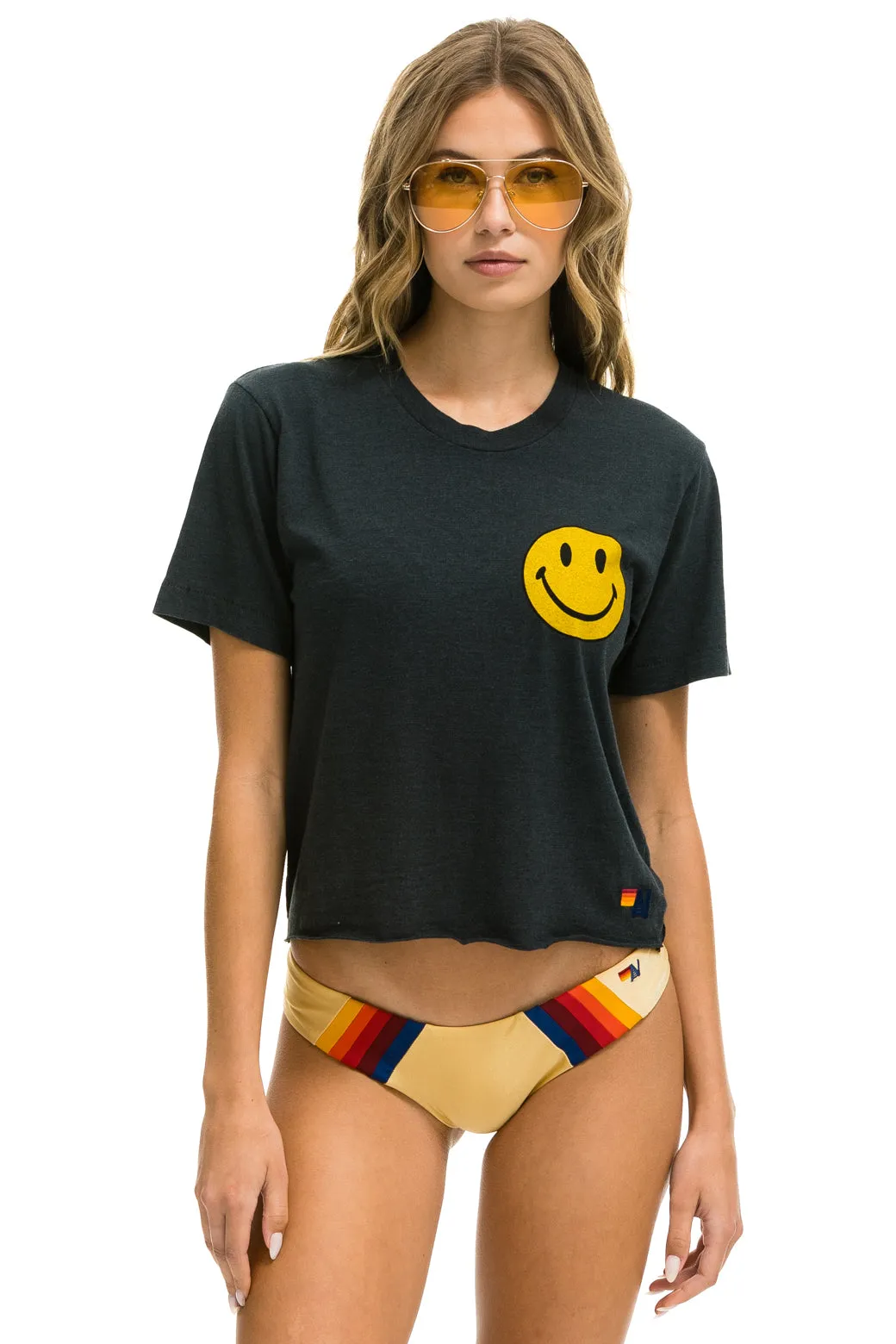 SMILEY 2 BOYFRIEND TEE - CHARCOAL