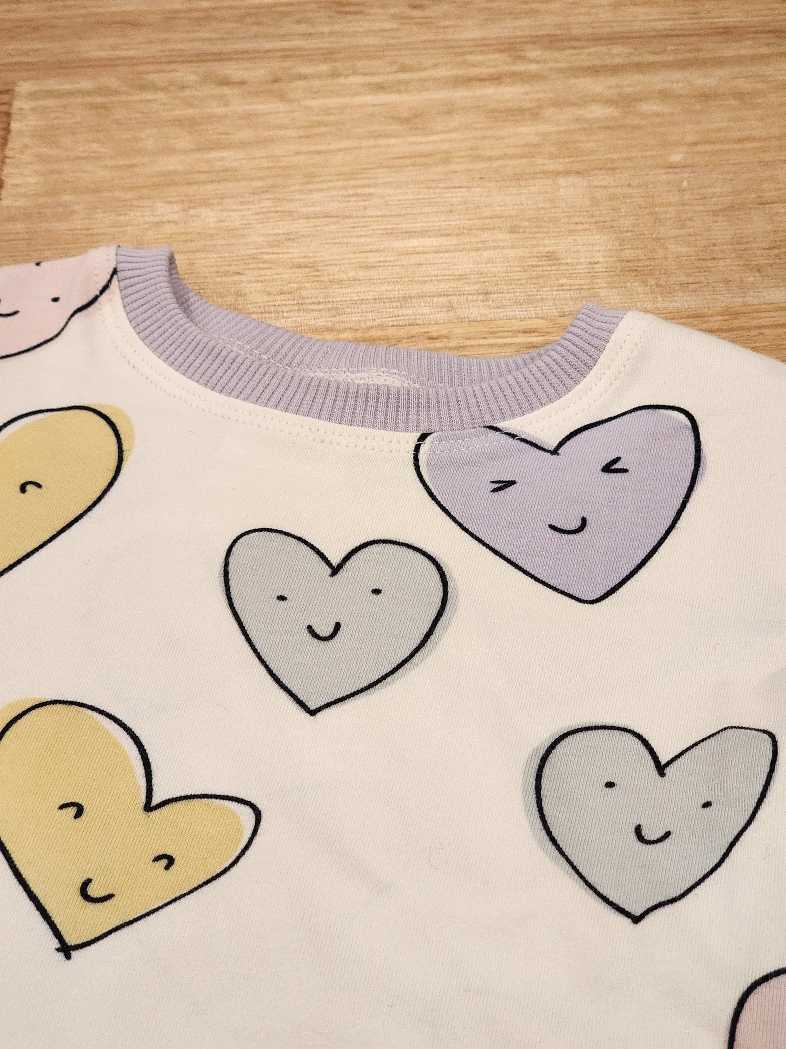 Smiley Hearts Organic Cotton Girls T-Shirt