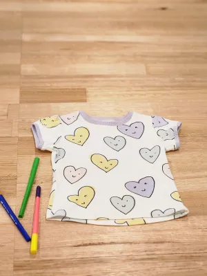 Smiley Hearts Organic Cotton Girls T-Shirt