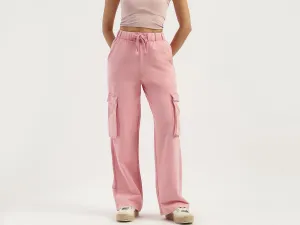 Solid Straight Fit Cargo Pants