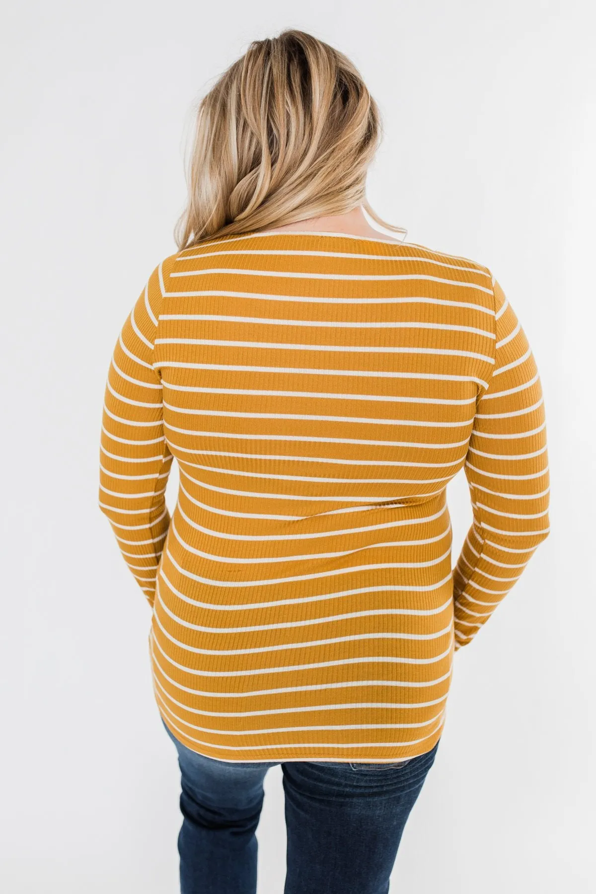 Sounds So Nice Long Sleeve Button Top- Mustard