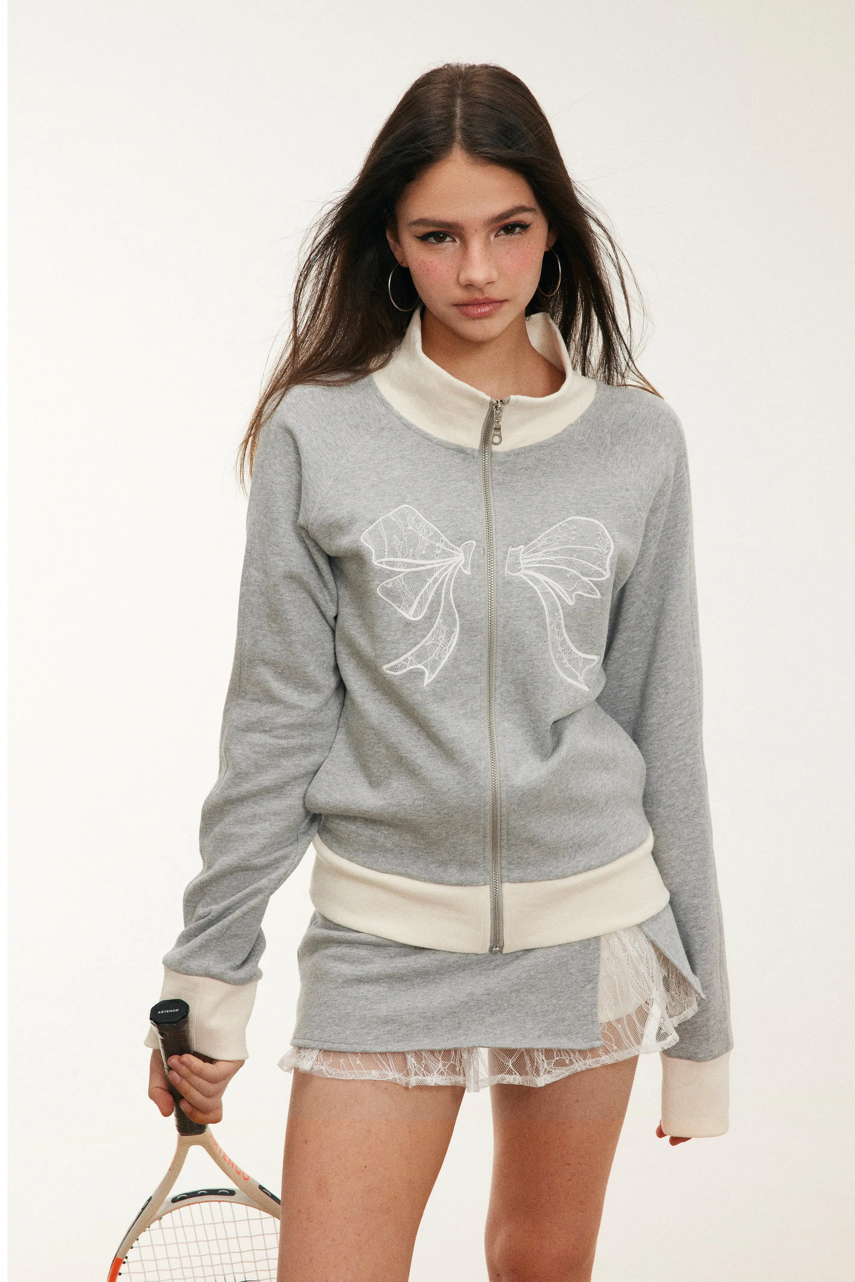 Sporty Chic Lace Top / Skirt / Pants Set