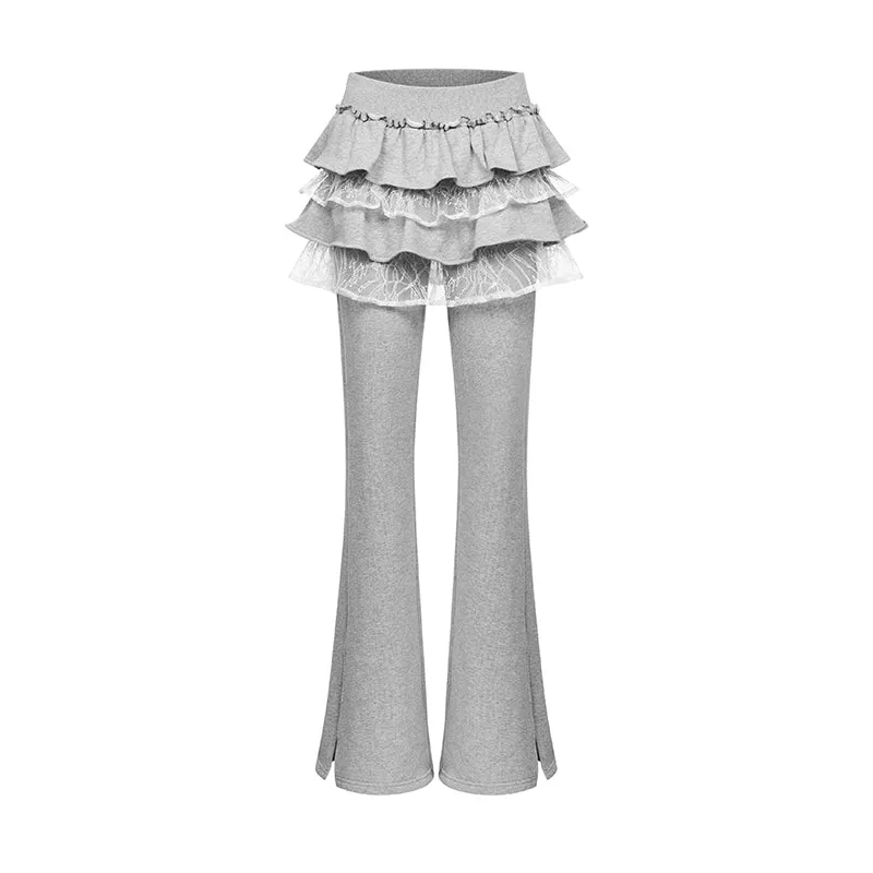 Sporty Chic Lace Top / Skirt / Pants Set