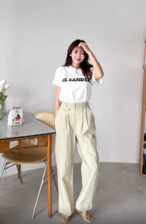 Sporty Parachute Wide Pants (Back Elastic Banding)-바스락소재의 파라슈트 팬츠