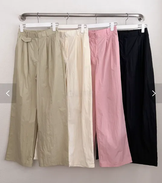 Sporty Parachute Wide Pants (Back Elastic Banding)-바스락소재의 파라슈트 팬츠