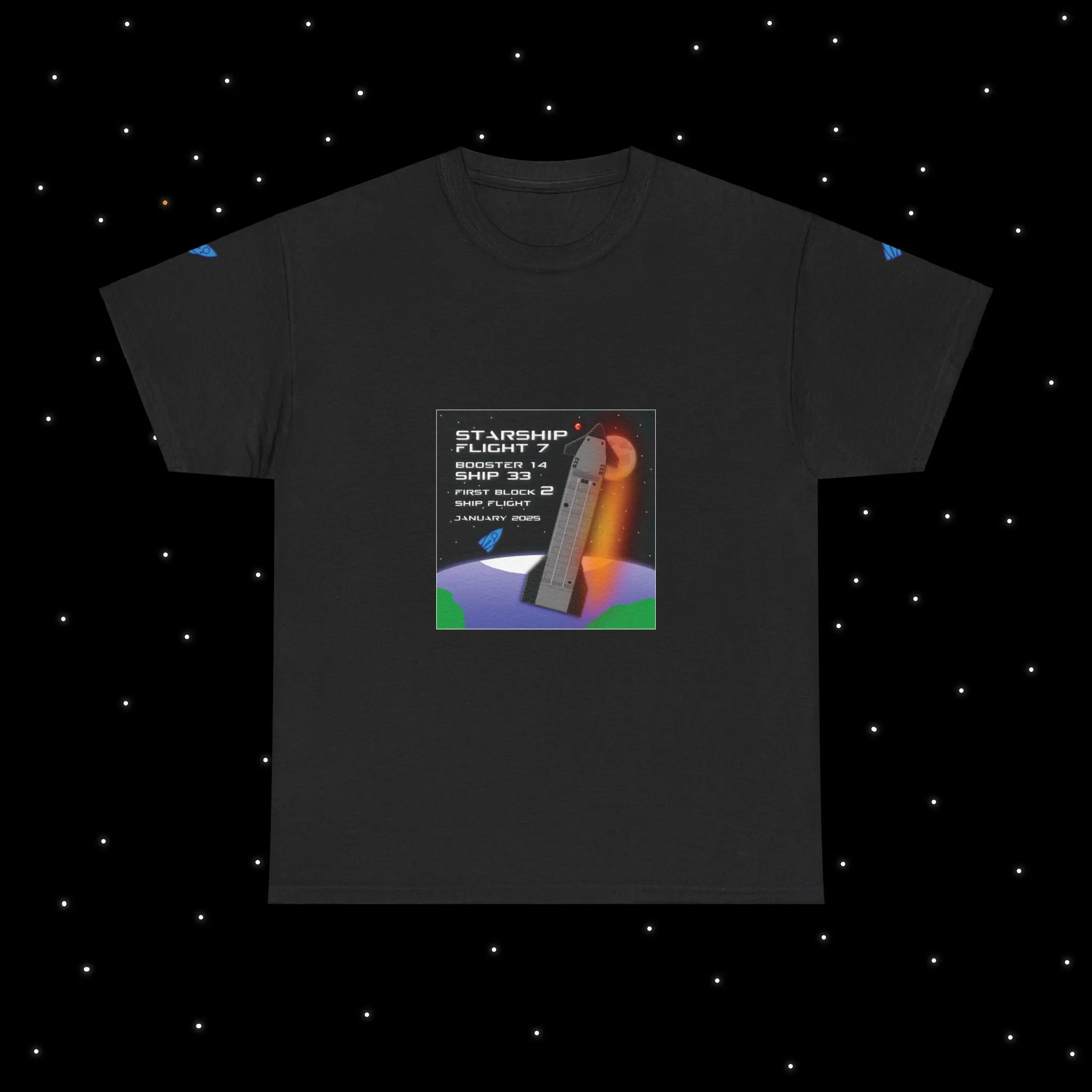 Starship Flight 7 Nebular Finds Spaceflight Mission T-Shirt