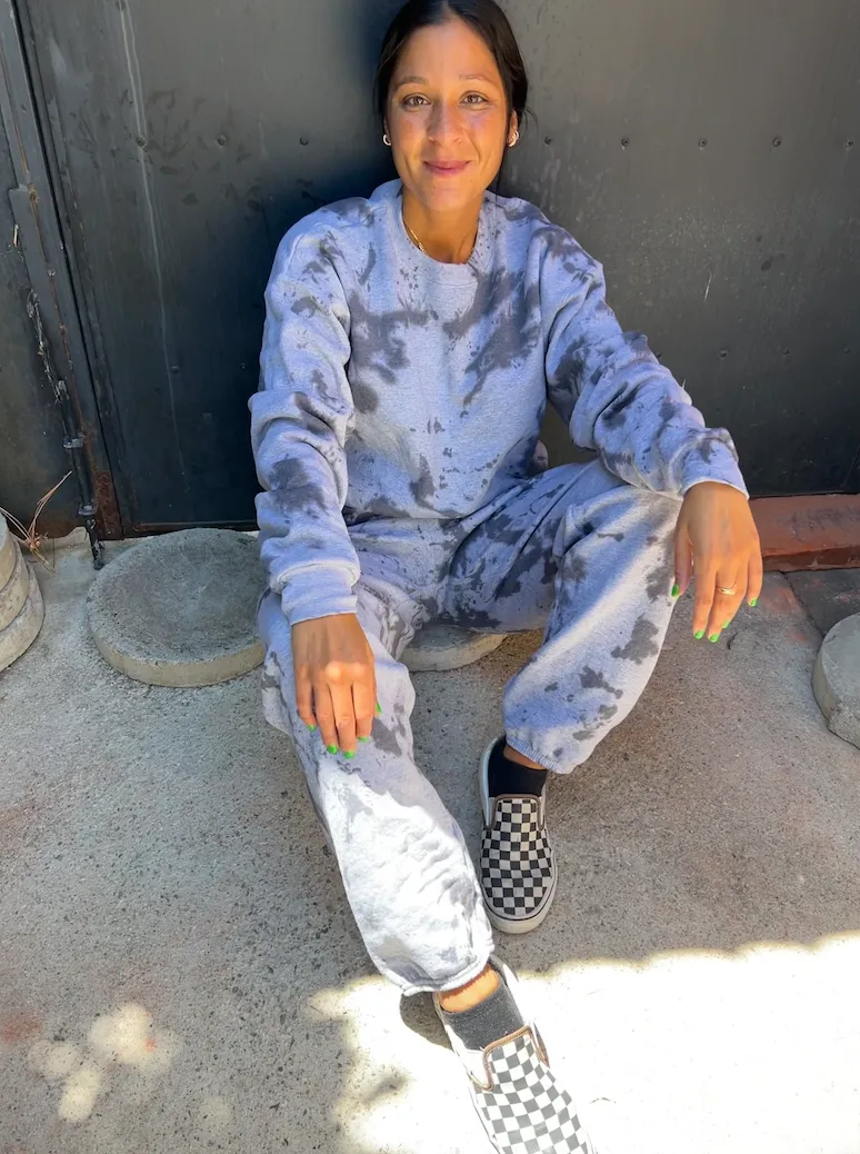 Steel Grey Tie Dye Loungewear Set