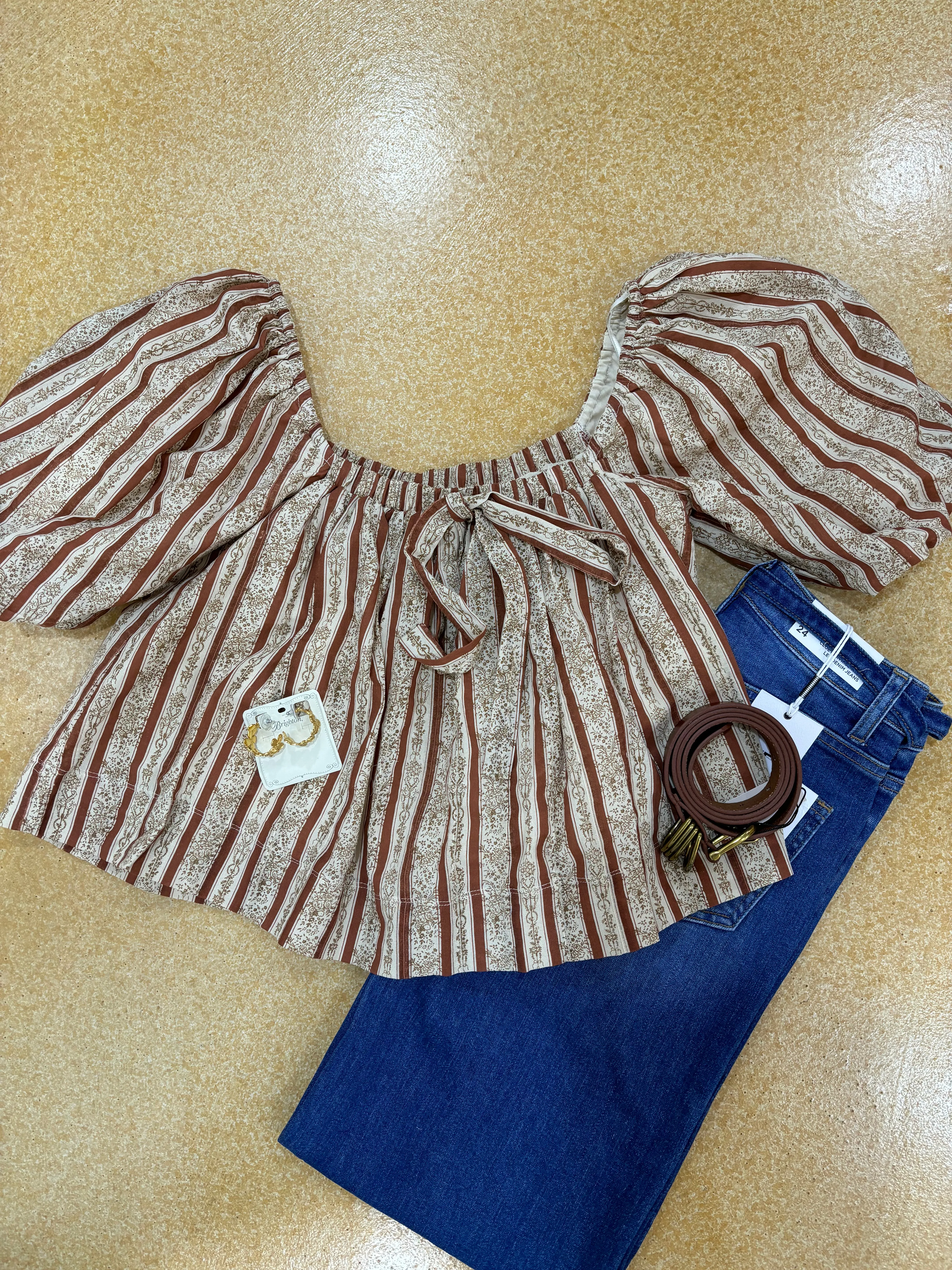 Striped Peasant Top