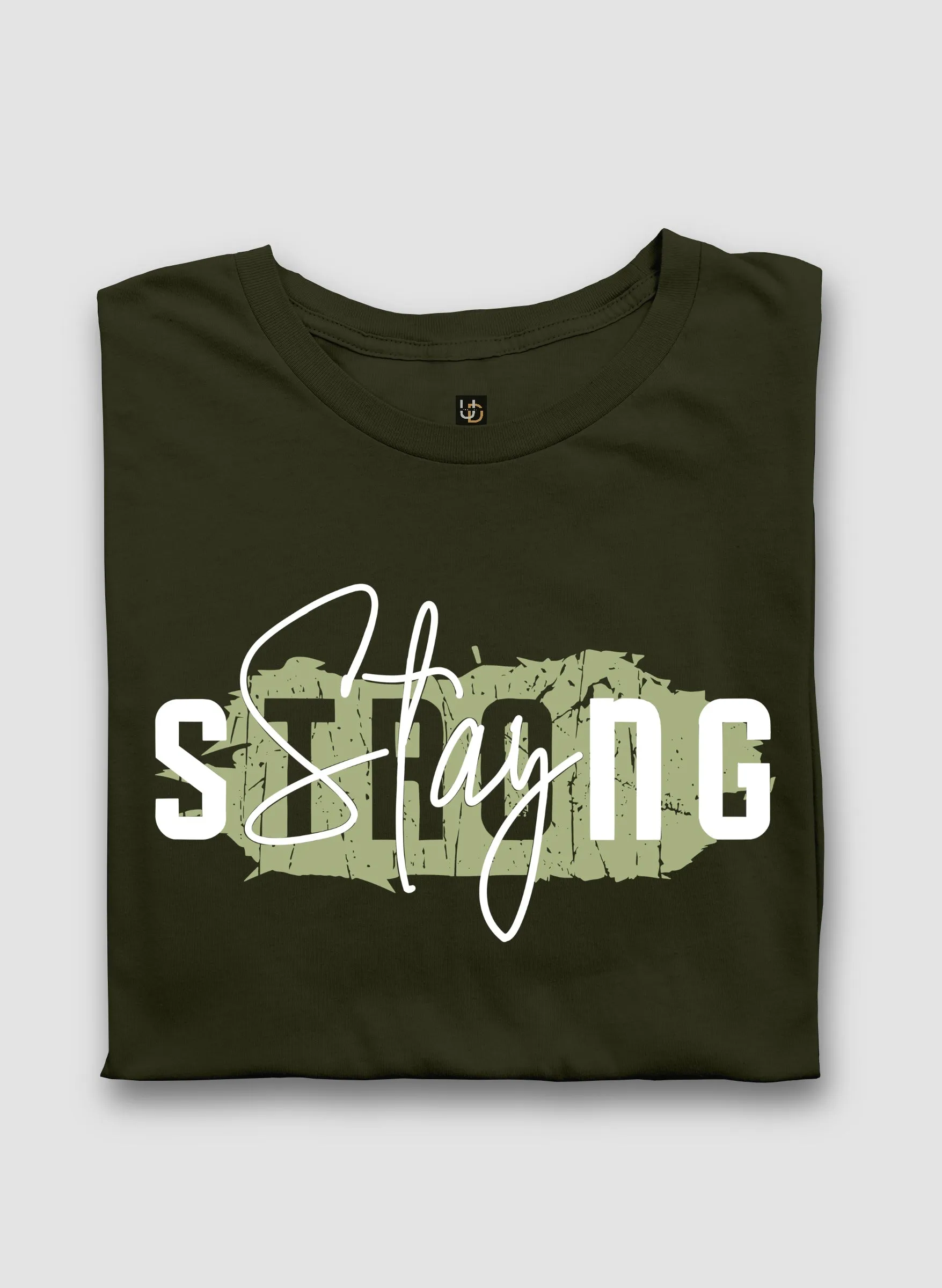 Strong Army Green Half Sleeve T-Shirt