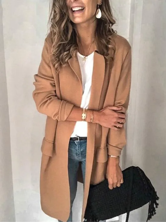 Stunncal Long Sleeve Casual Blazer Coat