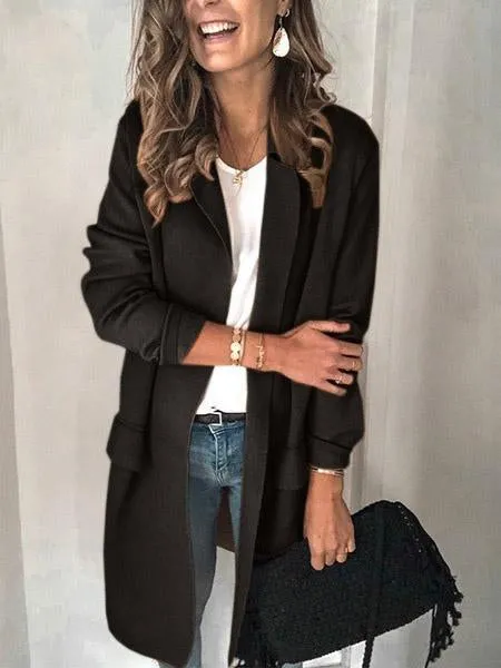 Stunncal Long Sleeve Casual Blazer Coat