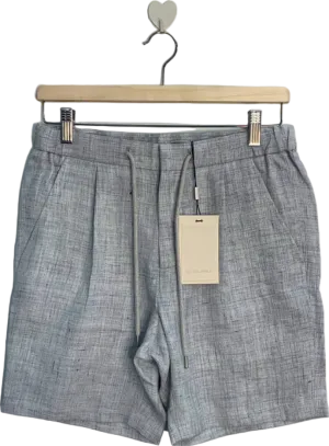 Suitsupply Light Grey Ames Pleat 100% Linen Shorts EU 44 UK W28