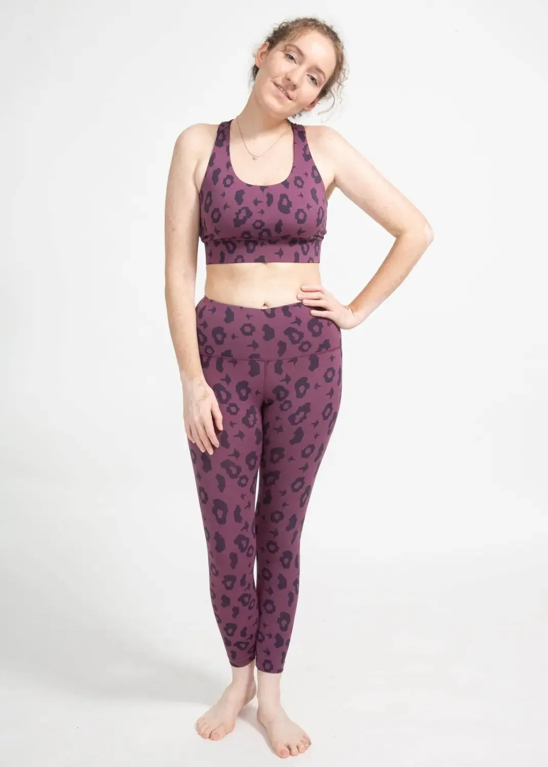 Surf & Yoga Leggings in Lila Leopard