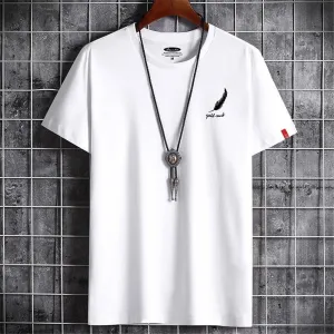 T-shirt Round neck printed Top Summer for men Short Sleeve Cotton Men's T-shirt Simple Fashion Top
