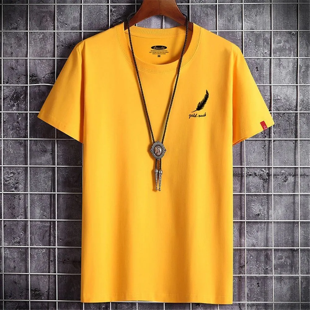 T-shirt Round neck printed Top Summer for men Short Sleeve Cotton Men's T-shirt Simple Fashion Top