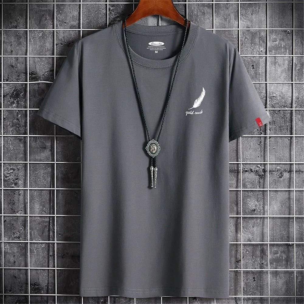 T-shirt Round neck printed Top Summer for men Short Sleeve Cotton Men's T-shirt Simple Fashion Top