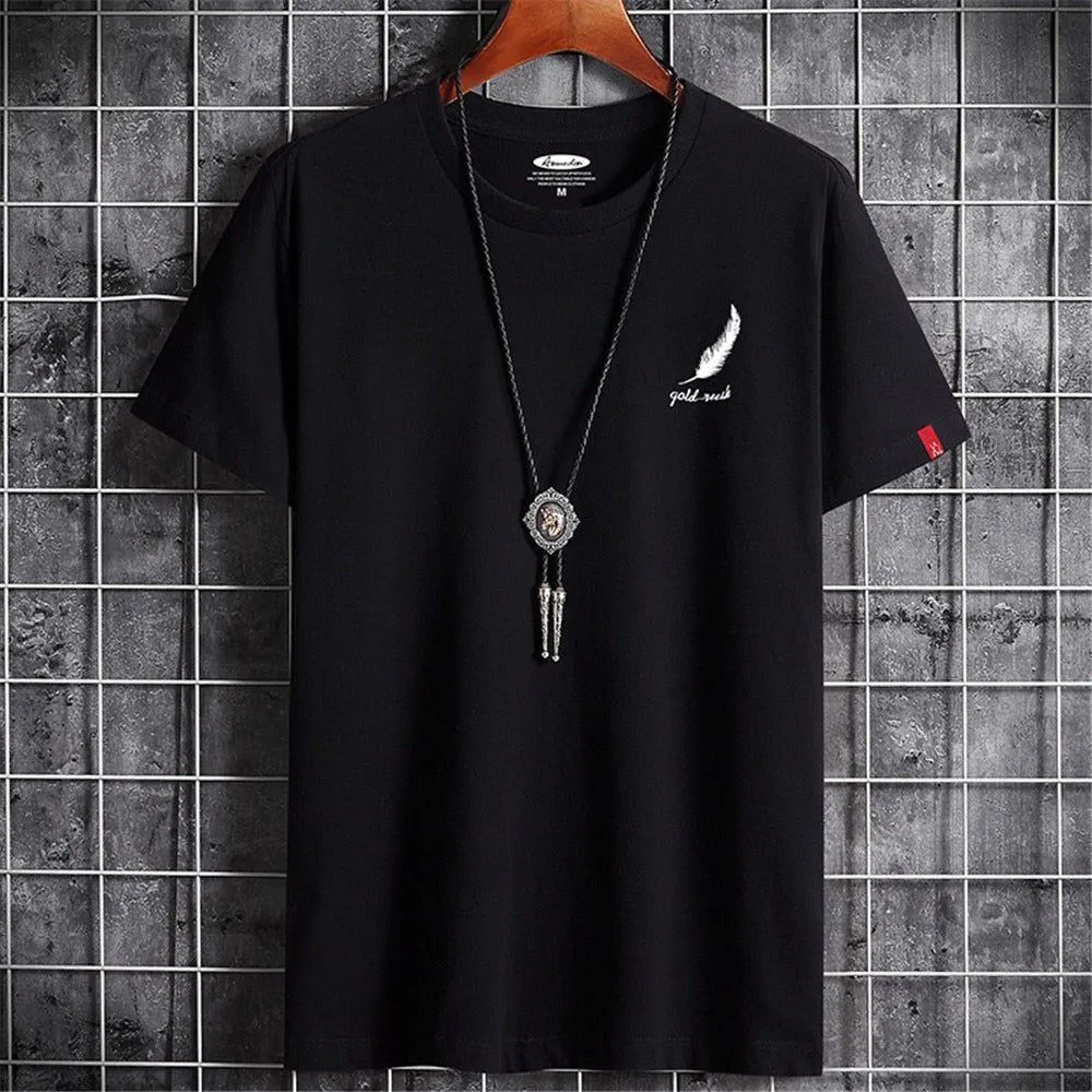 T-shirt Round neck printed Top Summer for men Short Sleeve Cotton Men's T-shirt Simple Fashion Top