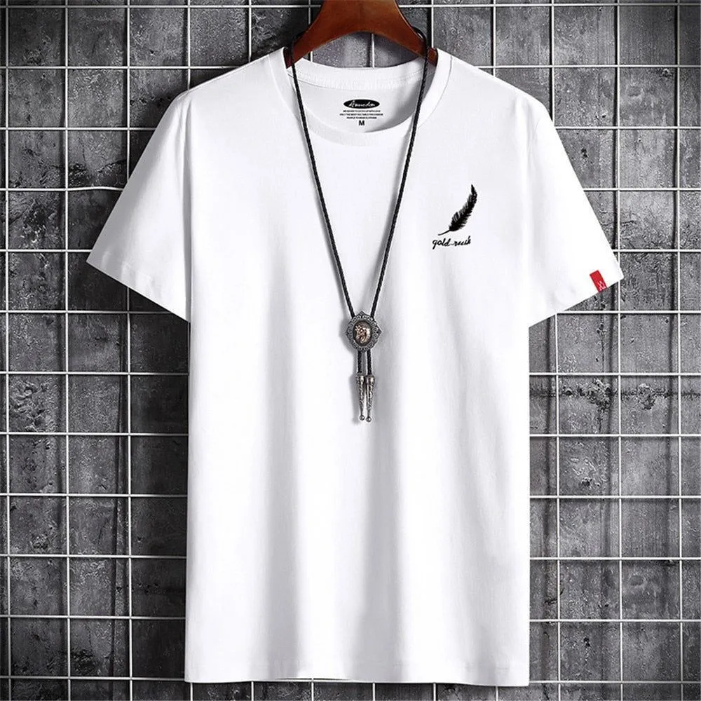 T-shirt Round neck printed Top Summer for men Short Sleeve Cotton Men's T-shirt Simple Fashion Top