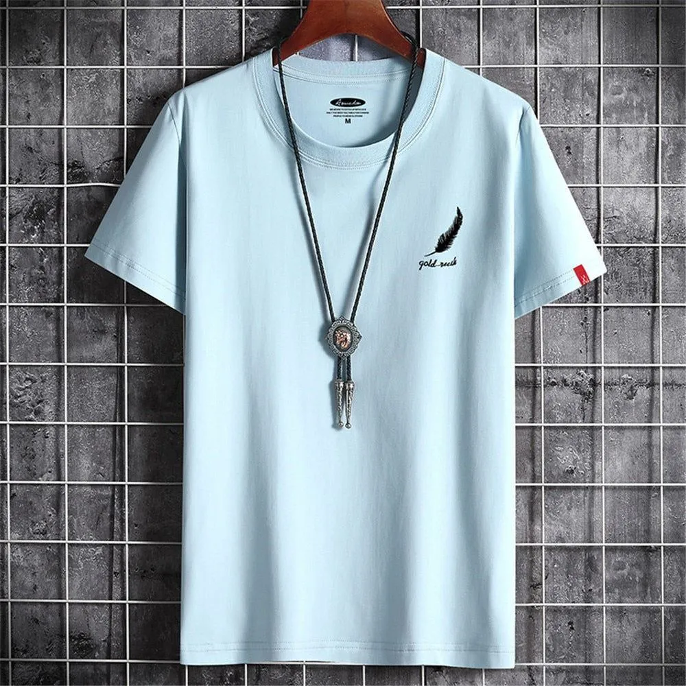 T-shirt Round neck printed Top Summer for men Short Sleeve Cotton Men's T-shirt Simple Fashion Top