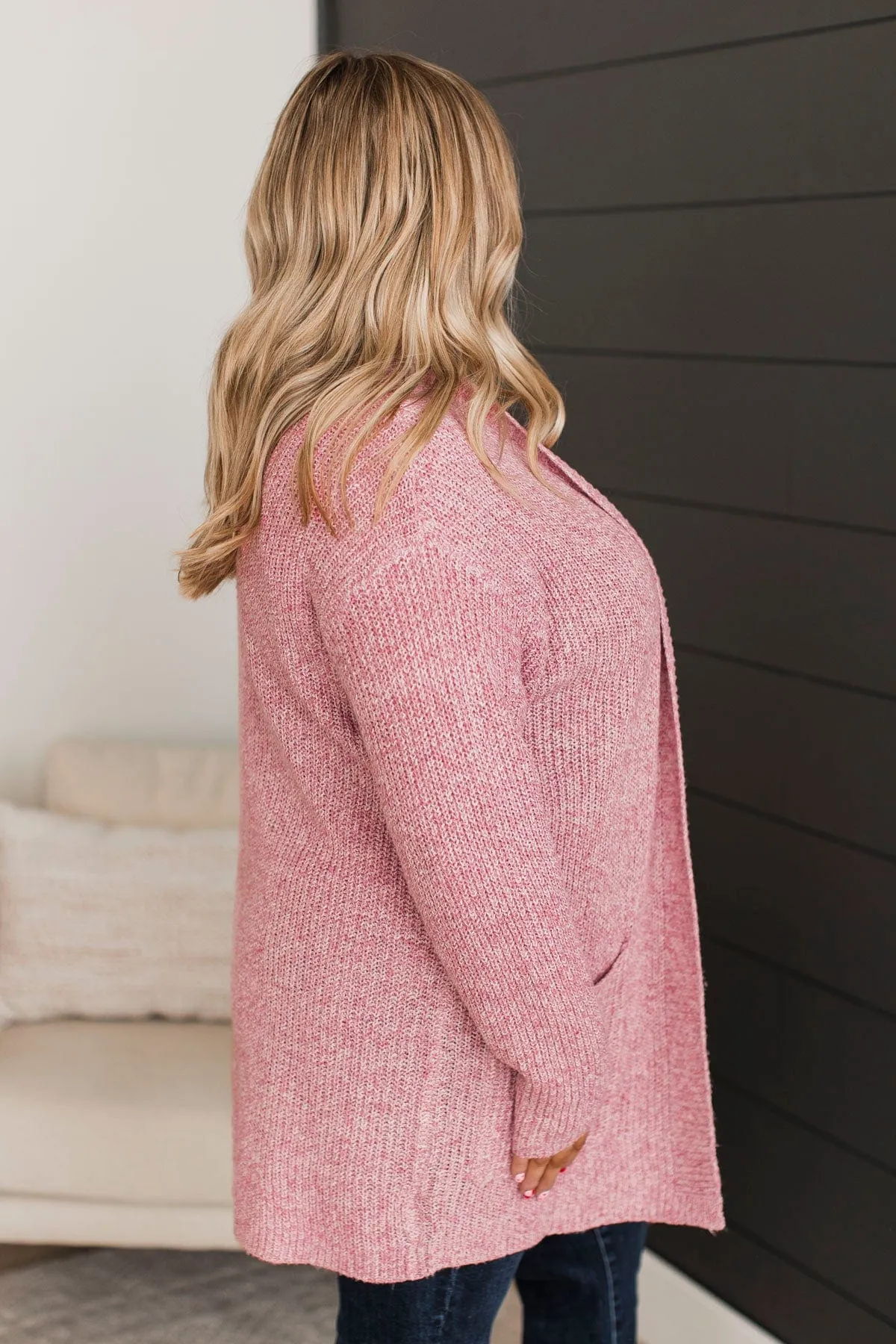 Take Me Places Knit Cardigan- Dark Pink