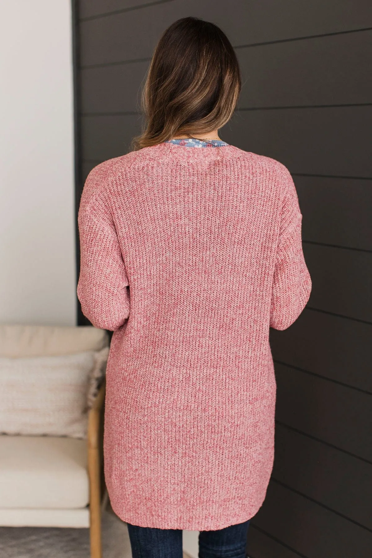 Take Me Places Knit Cardigan- Dark Pink