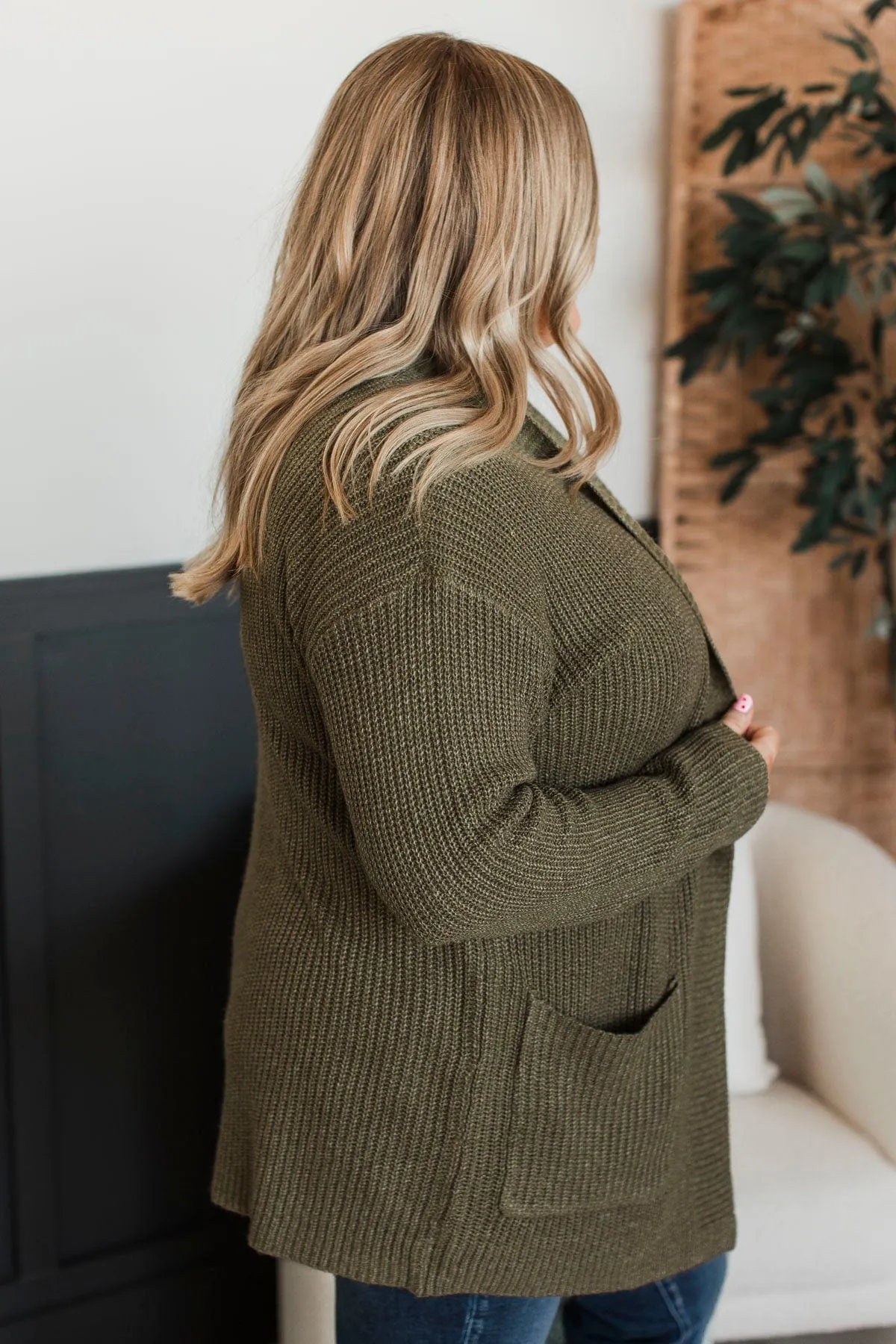 Take Me Places Knit Cardigan- Olive