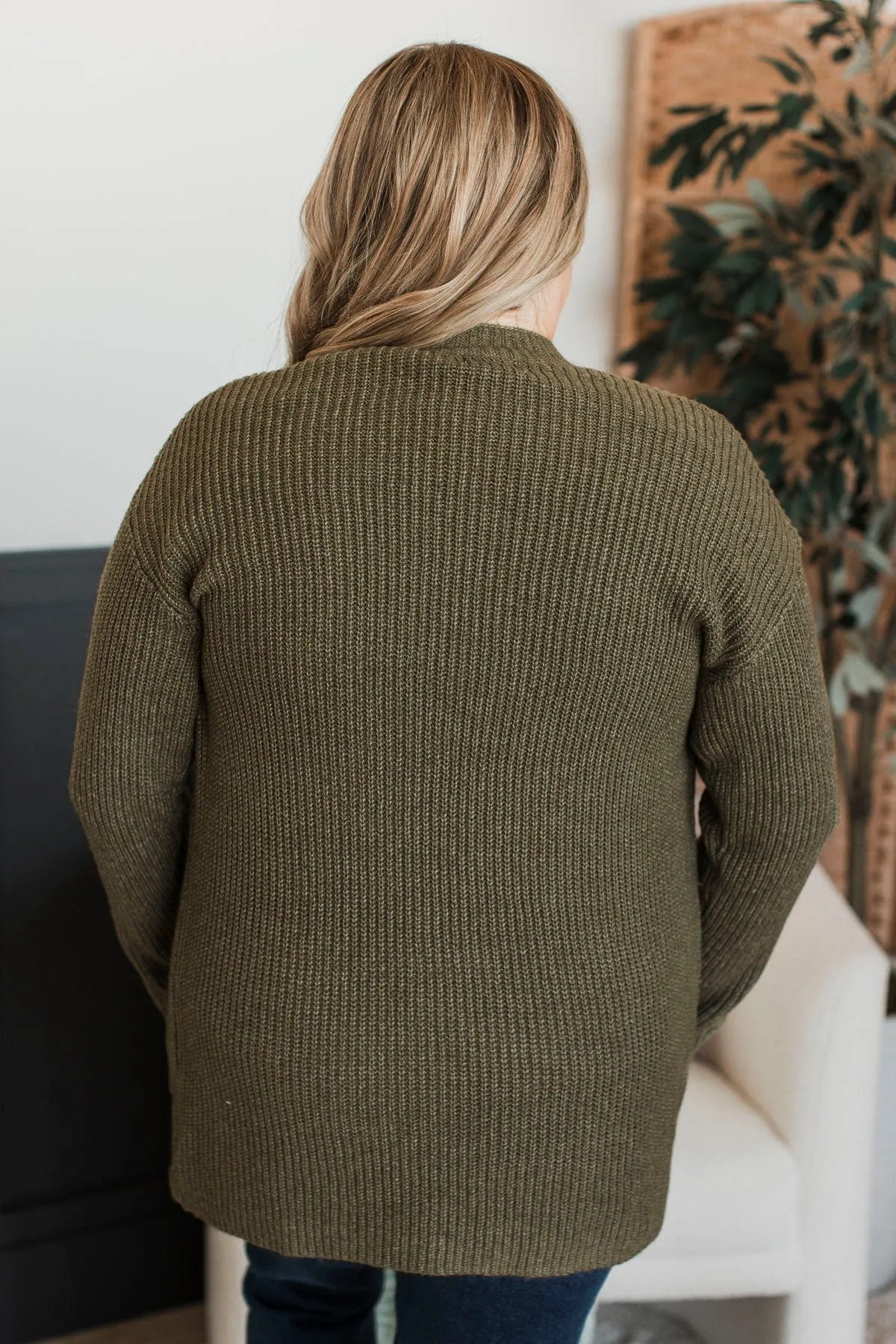 Take Me Places Knit Cardigan- Olive