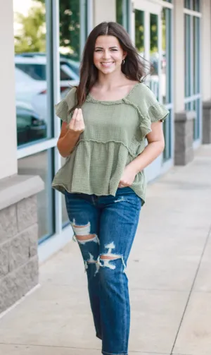 That Casual Feeling Top in Olive
