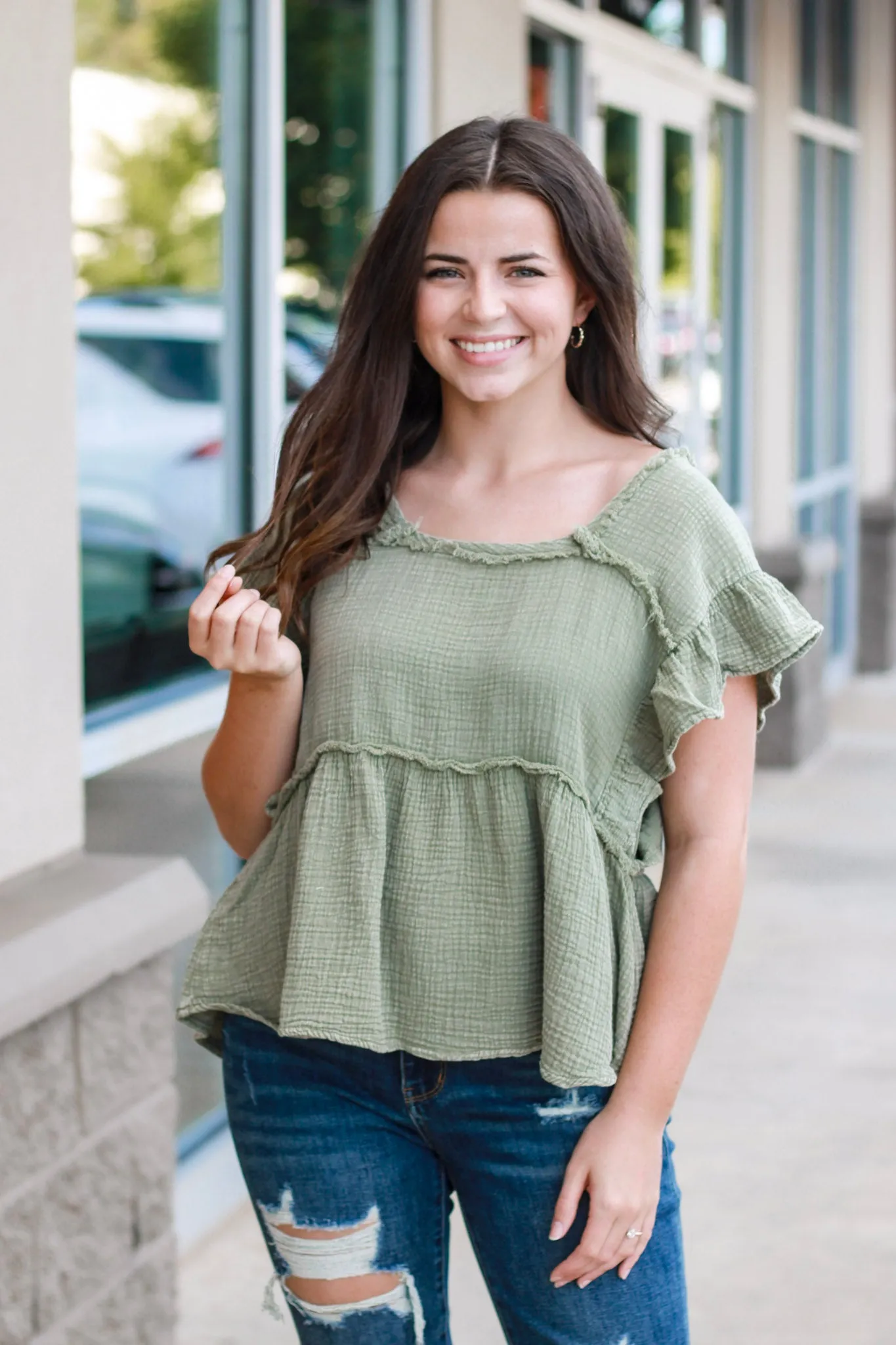 That Casual Feeling Top in Olive