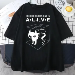The Big Bang Theory Schrodinger's Cat Women T-shirts Pattern 2022 Summer Fashion Casual T Shirt Streetwear Hip Hop Brand Top Tee