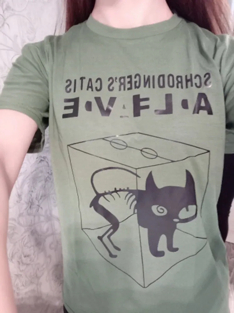 The Big Bang Theory Schrodinger's Cat Women T-shirts Pattern 2022 Summer Fashion Casual T Shirt Streetwear Hip Hop Brand Top Tee