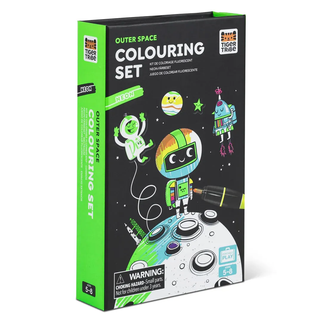 Tiger Tribe Neon Colouring Set - Outer Space
