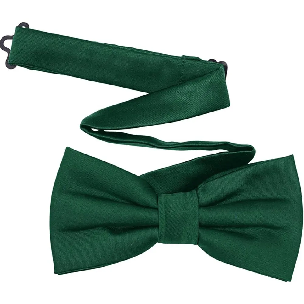 TINYHI Men's Pre-Tied Satin Formal Tuxedo Bowtie Adjustable Length Satin Bow Tie | Multiple Colors