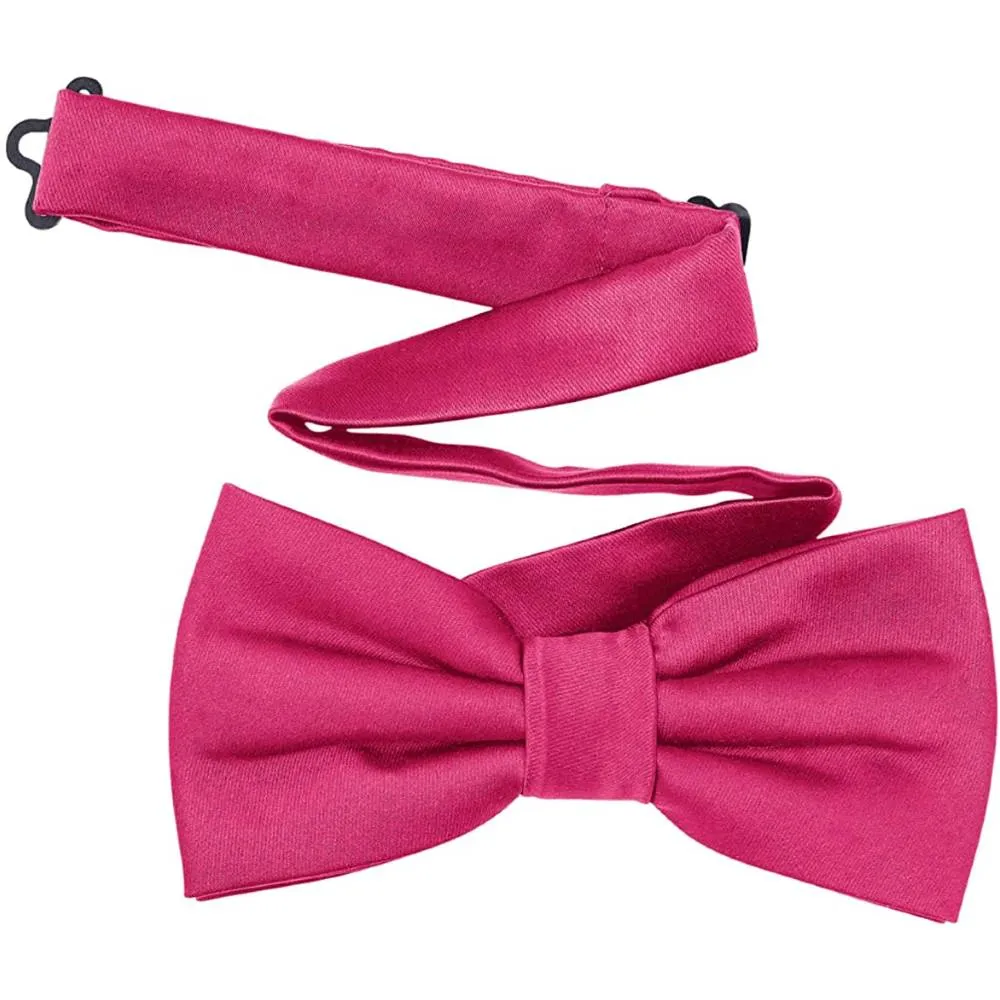 TINYHI Men's Pre-Tied Satin Formal Tuxedo Bowtie Adjustable Length Satin Bow Tie | Multiple Colors