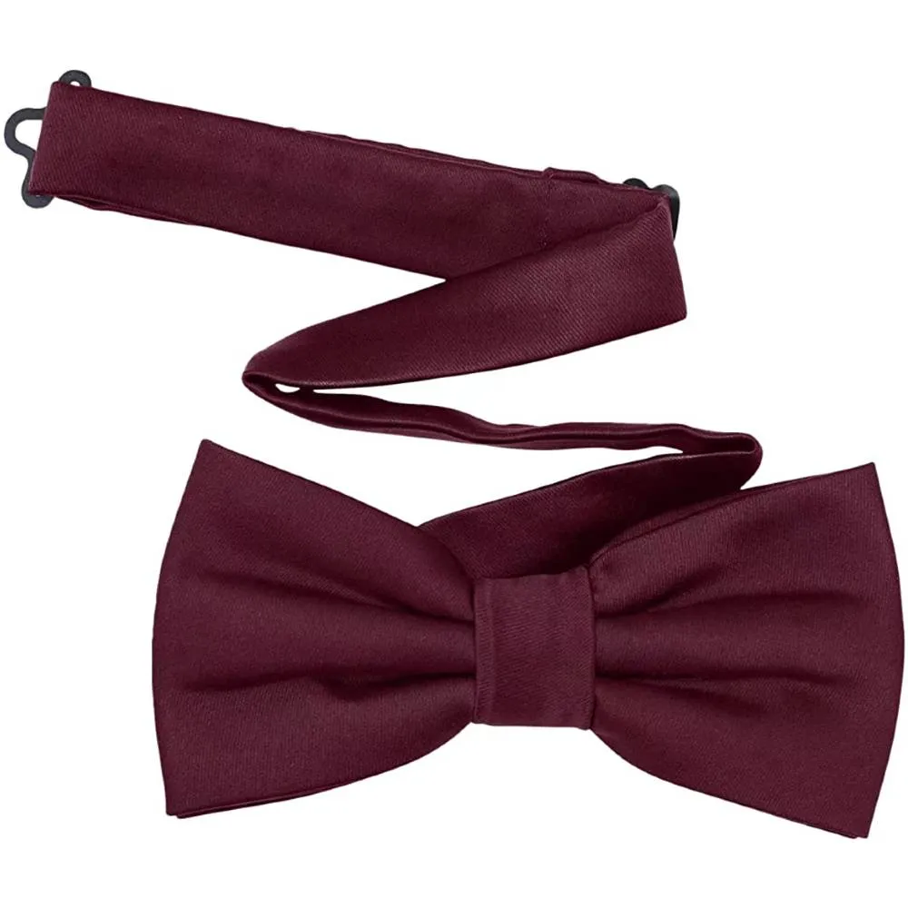 TINYHI Men's Pre-Tied Satin Formal Tuxedo Bowtie Adjustable Length Satin Bow Tie | Multiple Colors