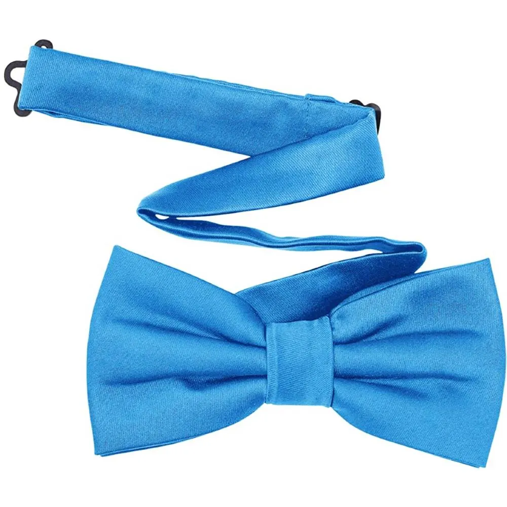 TINYHI Men's Pre-Tied Satin Formal Tuxedo Bowtie Adjustable Length Satin Bow Tie | Multiple Colors