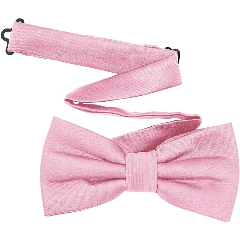 TINYHI Men's Pre-Tied Satin Formal Tuxedo Bowtie Adjustable Length Satin Bow Tie | Multiple Colors