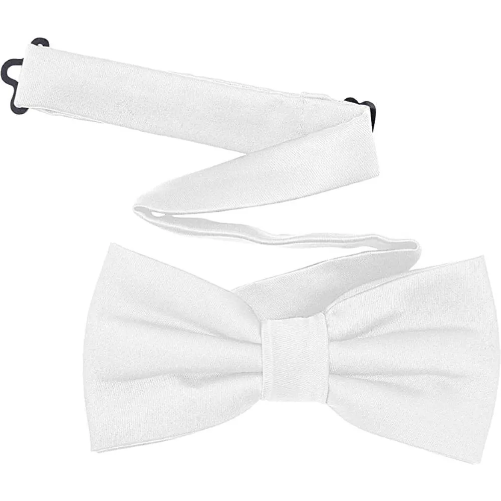 TINYHI Men's Pre-Tied Satin Formal Tuxedo Bowtie Adjustable Length Satin Bow Tie | Multiple Colors