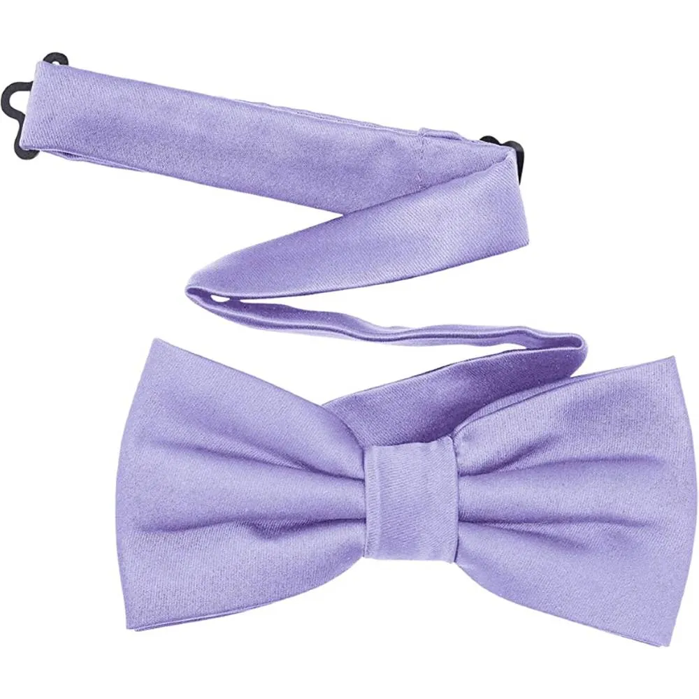 TINYHI Men's Pre-Tied Satin Formal Tuxedo Bowtie Adjustable Length Satin Bow Tie | Multiple Colors