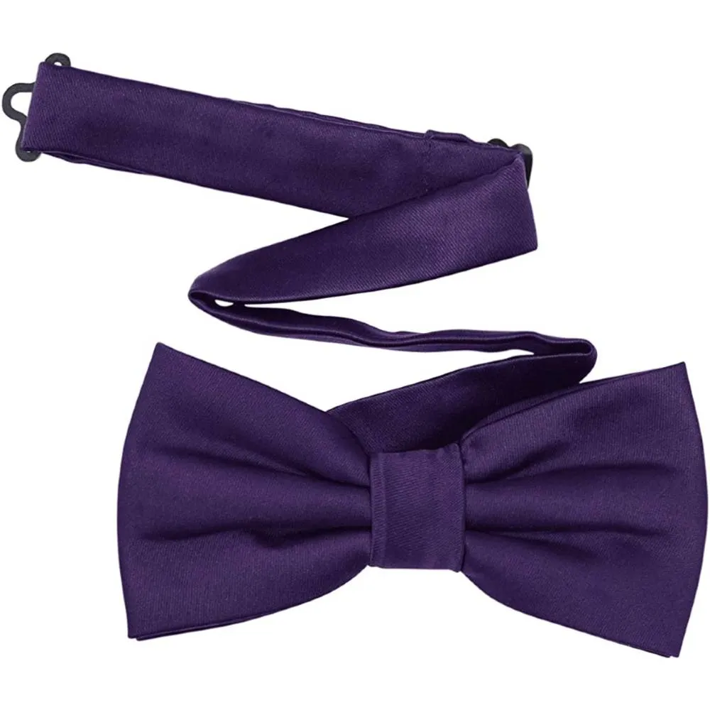 TINYHI Men's Pre-Tied Satin Formal Tuxedo Bowtie Adjustable Length Satin Bow Tie | Multiple Colors