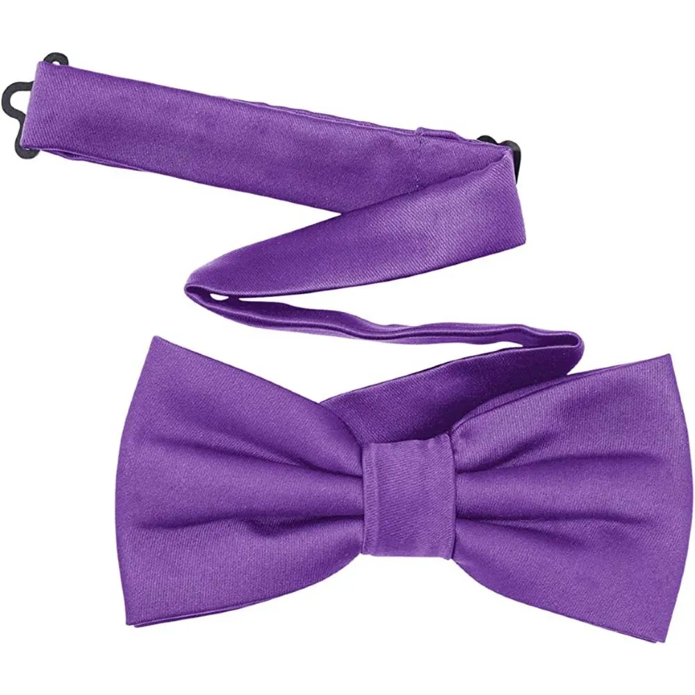 TINYHI Men's Pre-Tied Satin Formal Tuxedo Bowtie Adjustable Length Satin Bow Tie | Multiple Colors