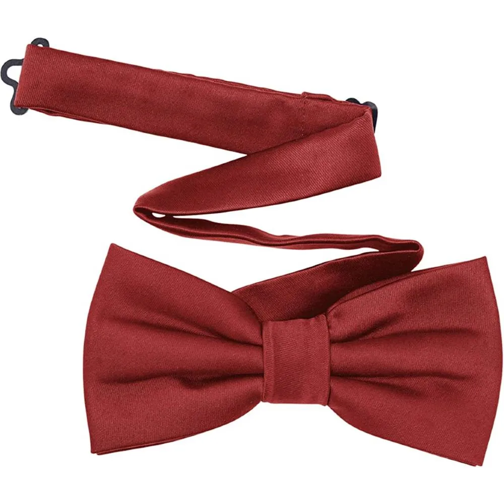 TINYHI Men's Pre-Tied Satin Formal Tuxedo Bowtie Adjustable Length Satin Bow Tie | Multiple Colors