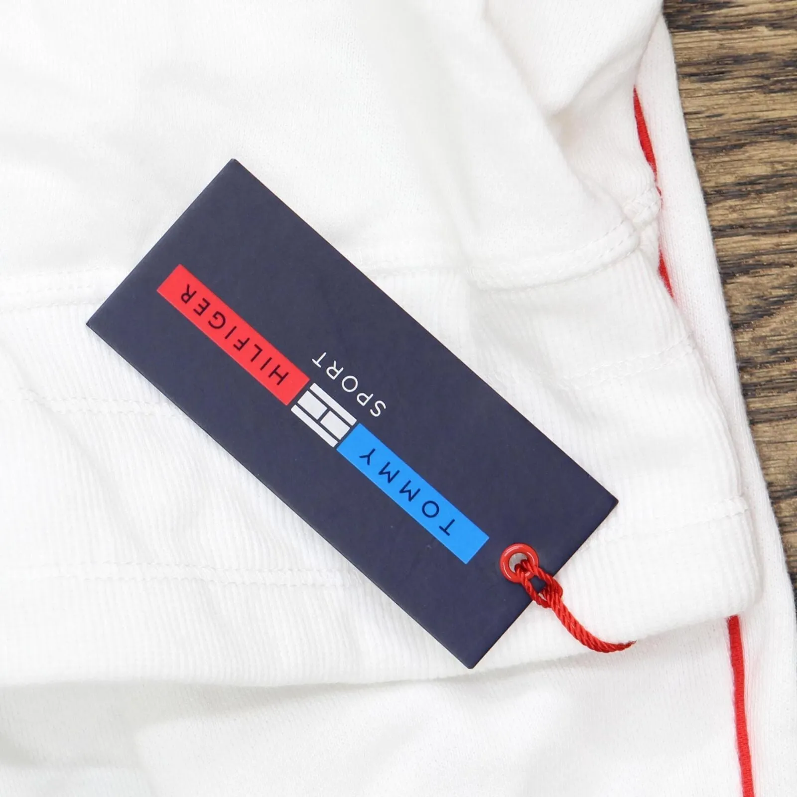 Tommy Hilfiger Sport Side-Stripe Ribbed-Cuff Sweatpants TP97009P White / Red L