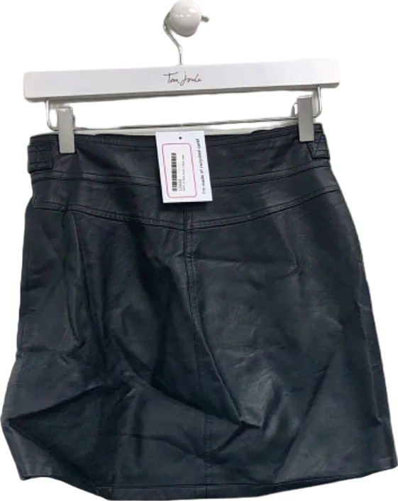 Topshop Black Faux Leather Mini Skirt UK 8