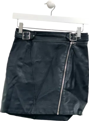Topshop Black Faux Leather Mini Skirt UK 8