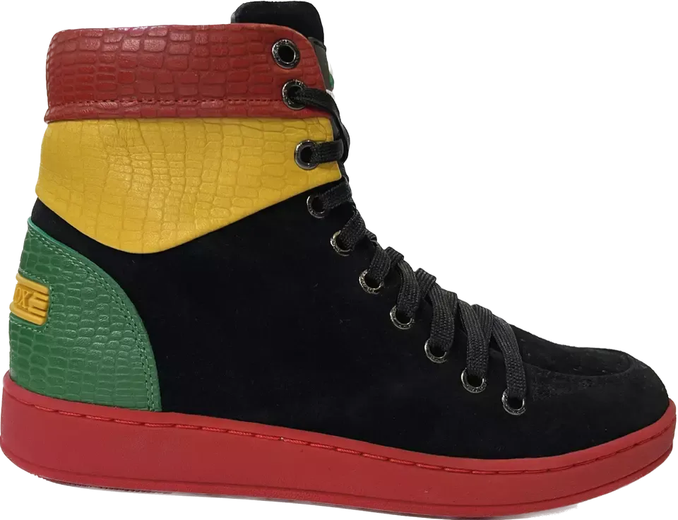 Travel Fox 900's High Top Sneakers Men’s Multi Color Black Red Green Yellow Leather and Suede 922721 233