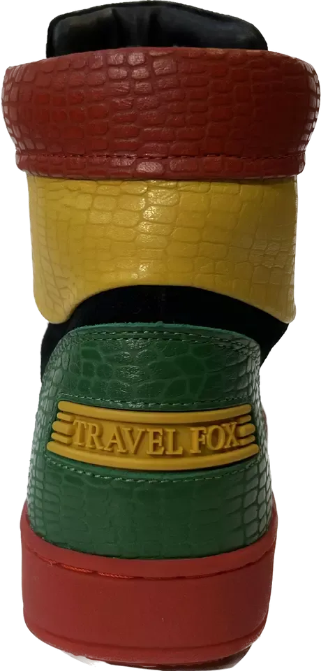 Travel Fox 900's High Top Sneakers Men’s Multi Color Black Red Green Yellow Leather and Suede 922721 233