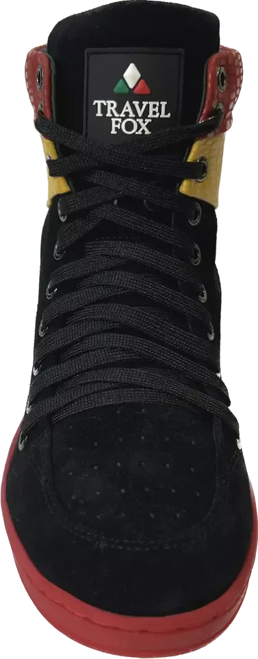 Travel Fox 900's High Top Sneakers Men’s Multi Color Black Red Green Yellow Leather and Suede 922721 233