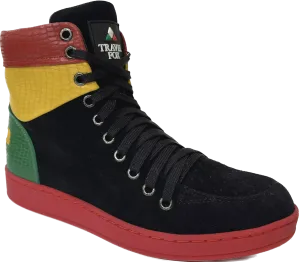 Travel Fox 900's High Top Sneakers Men’s Multi Color Black Red Green Yellow Leather and Suede 922721 233